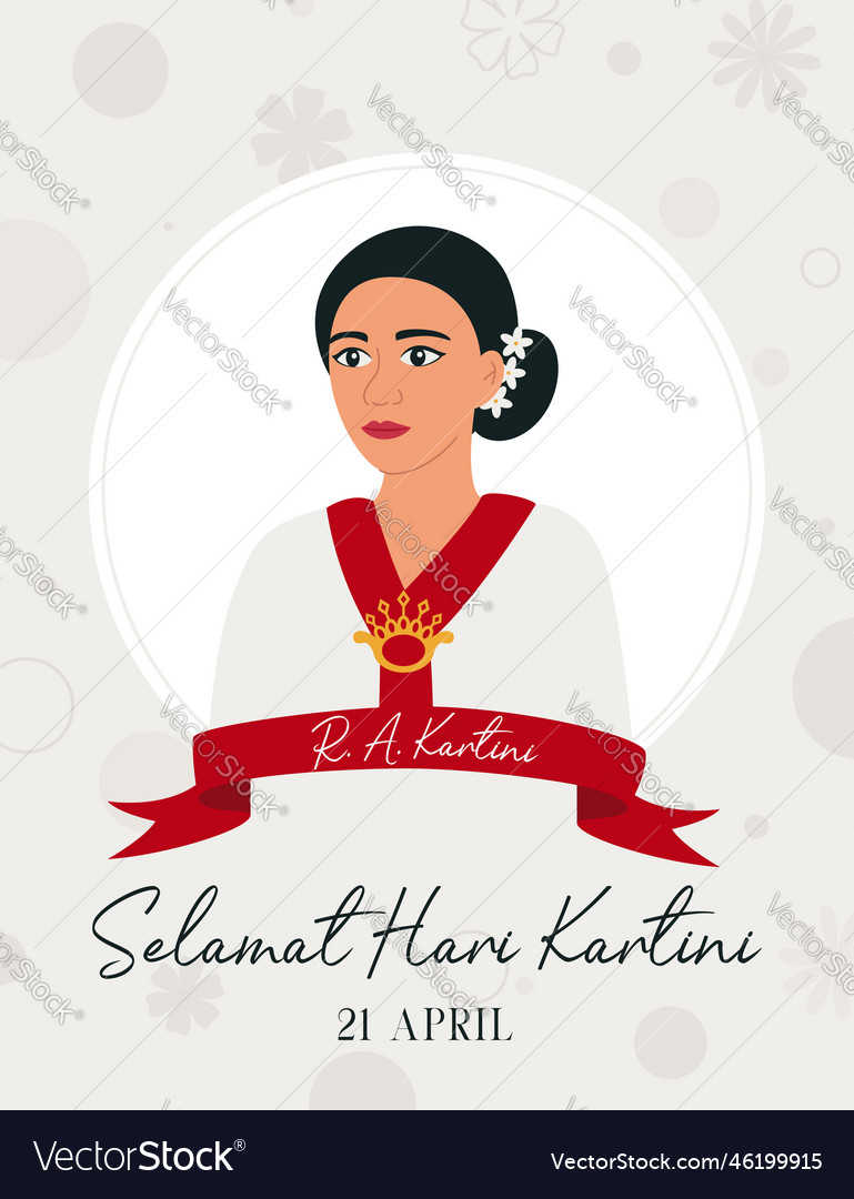 Selamat hari kartini means happy kartini day Vector Image