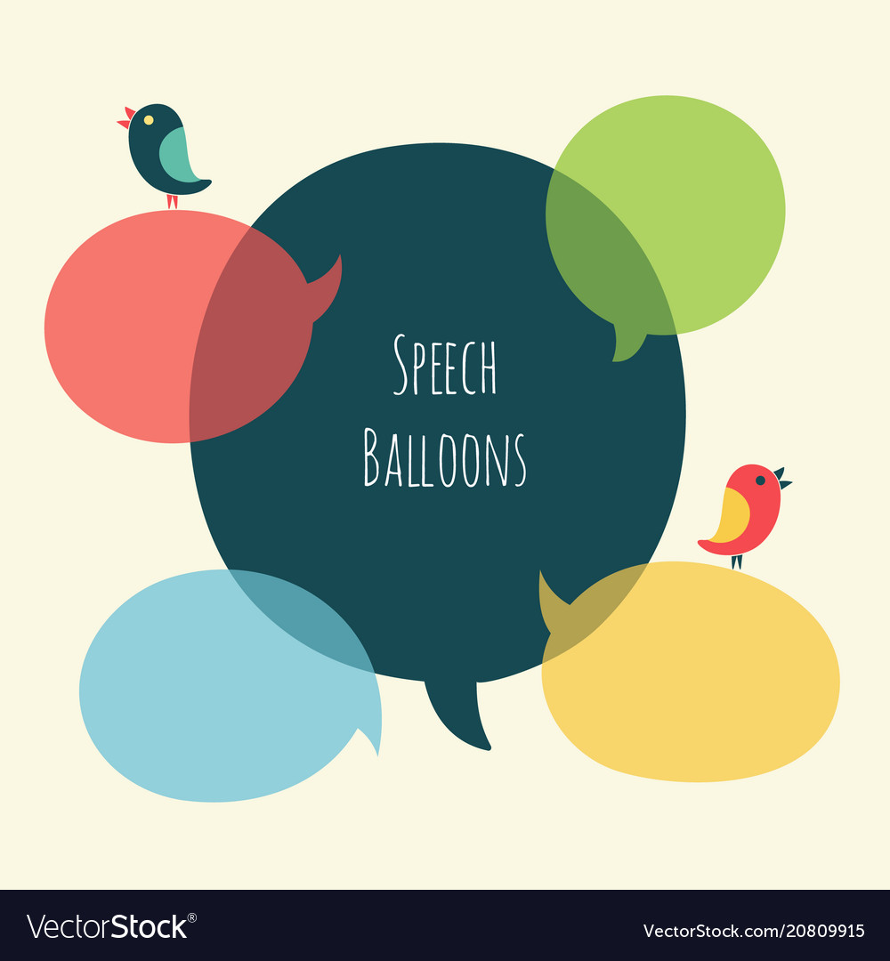 Set of speech bubble with bird vector image Set of speech bubble with bird