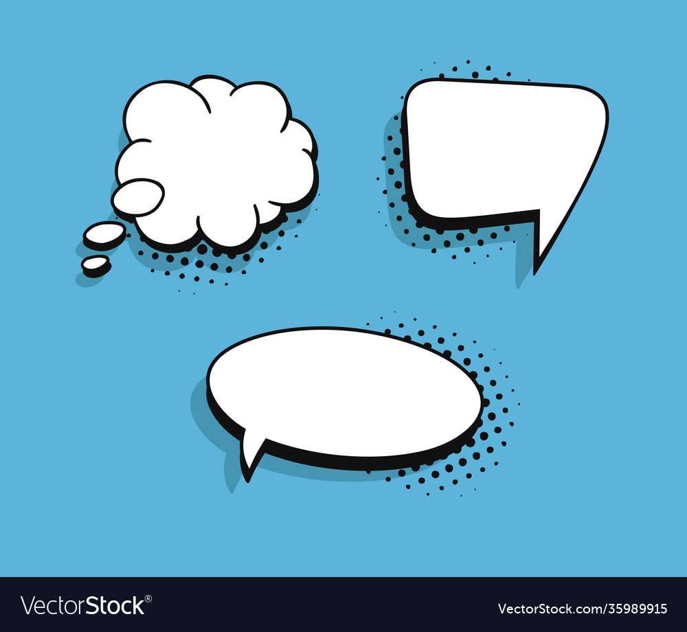 Set pop art speech bubbles without text vector image Set pop art speech bubbles without text