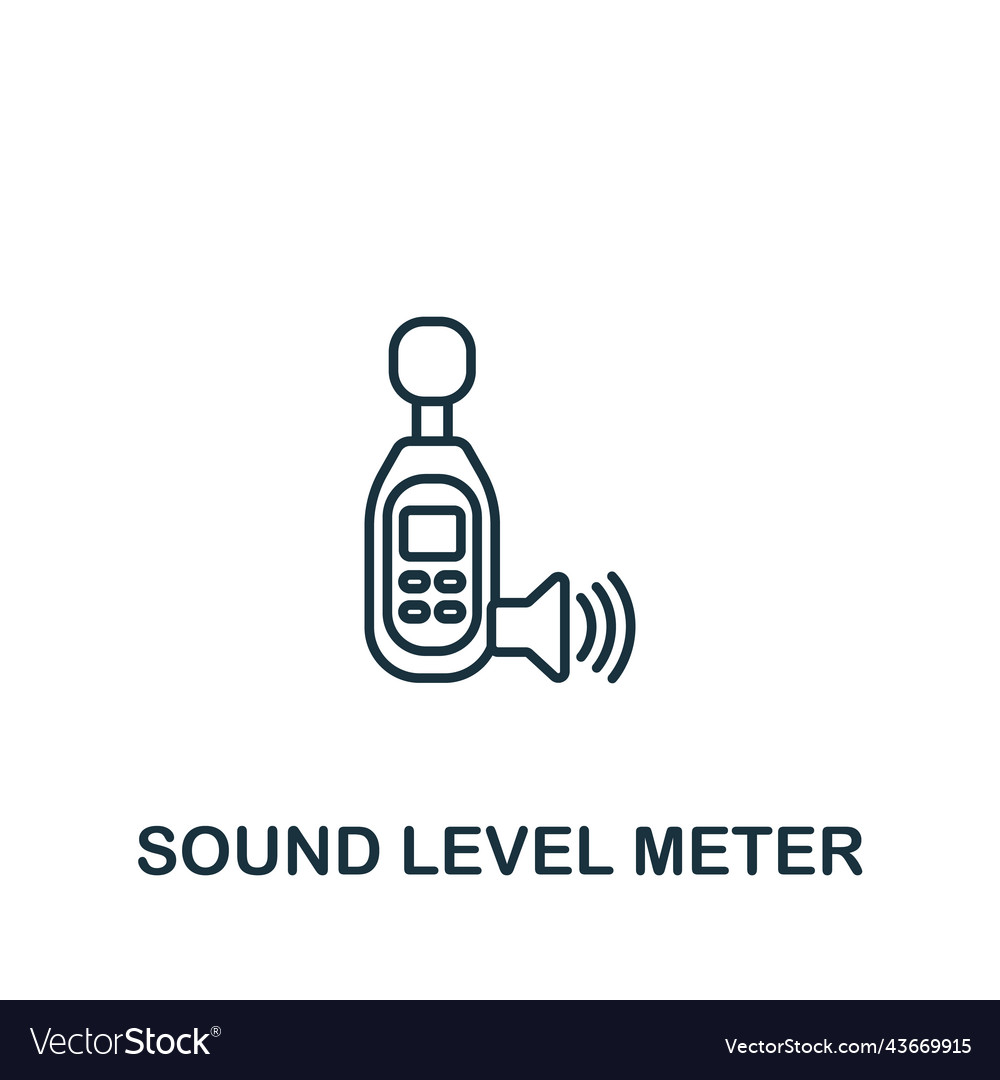 Sound level meter icon line simple measuring