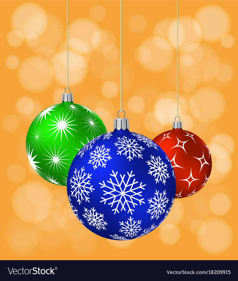 Three christmas balls with different patterns Vector Image