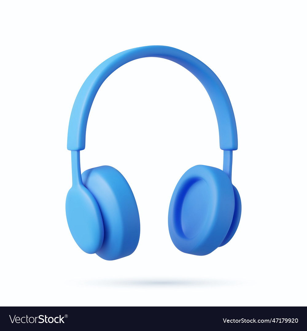 3d headphones isolated on white background vector image 3d headphones isolated on white background