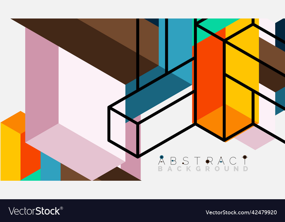 Abstract background 3d cubes cubic elements vector image Abstract background 3d cubes cubic elements