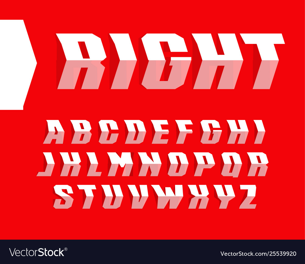 Arrow Font Letter Set - Road Direction Style