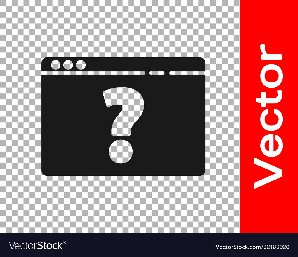 Black browser with question mark icon isolated