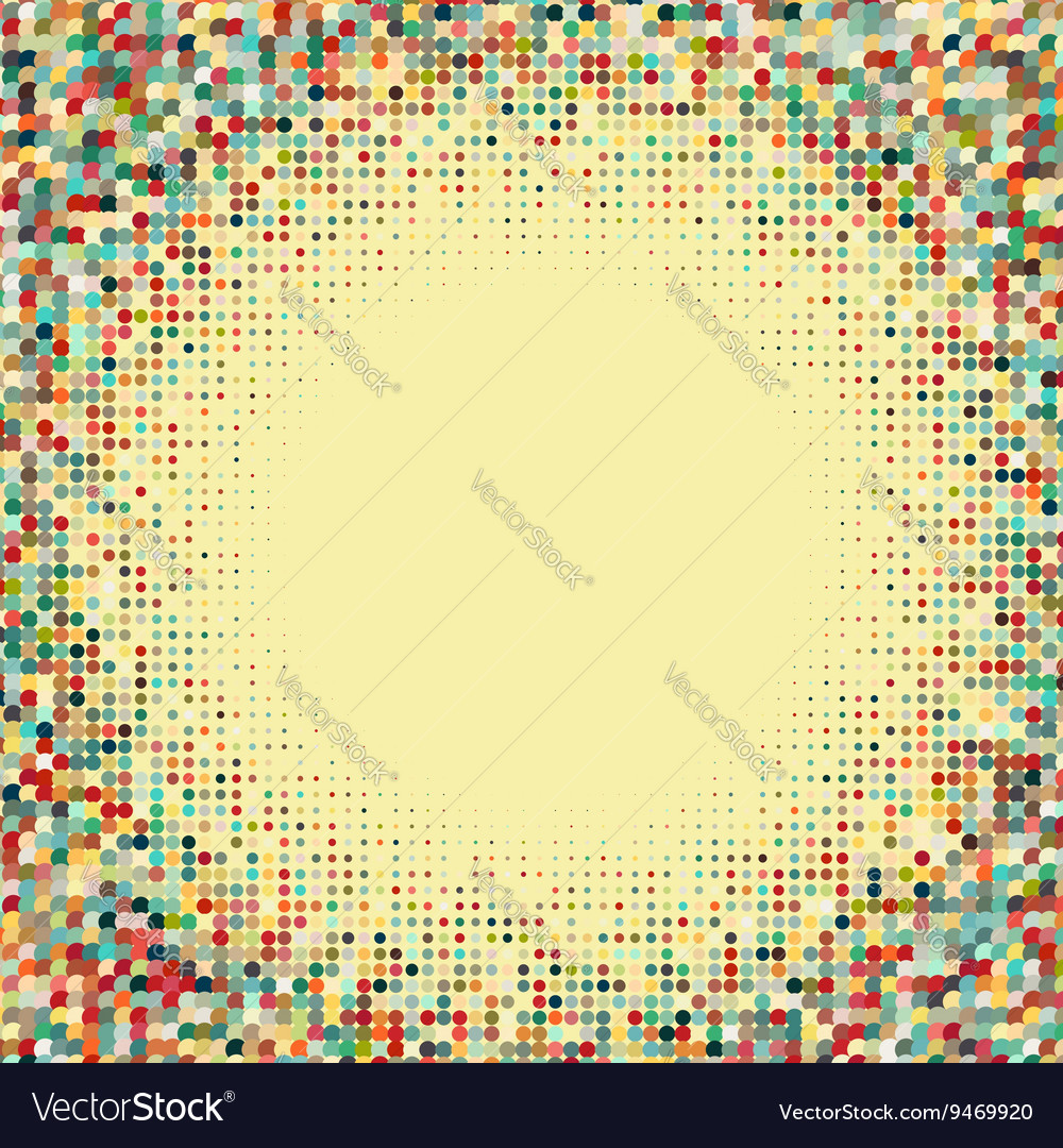 Flat colored frame with retro halftone dots