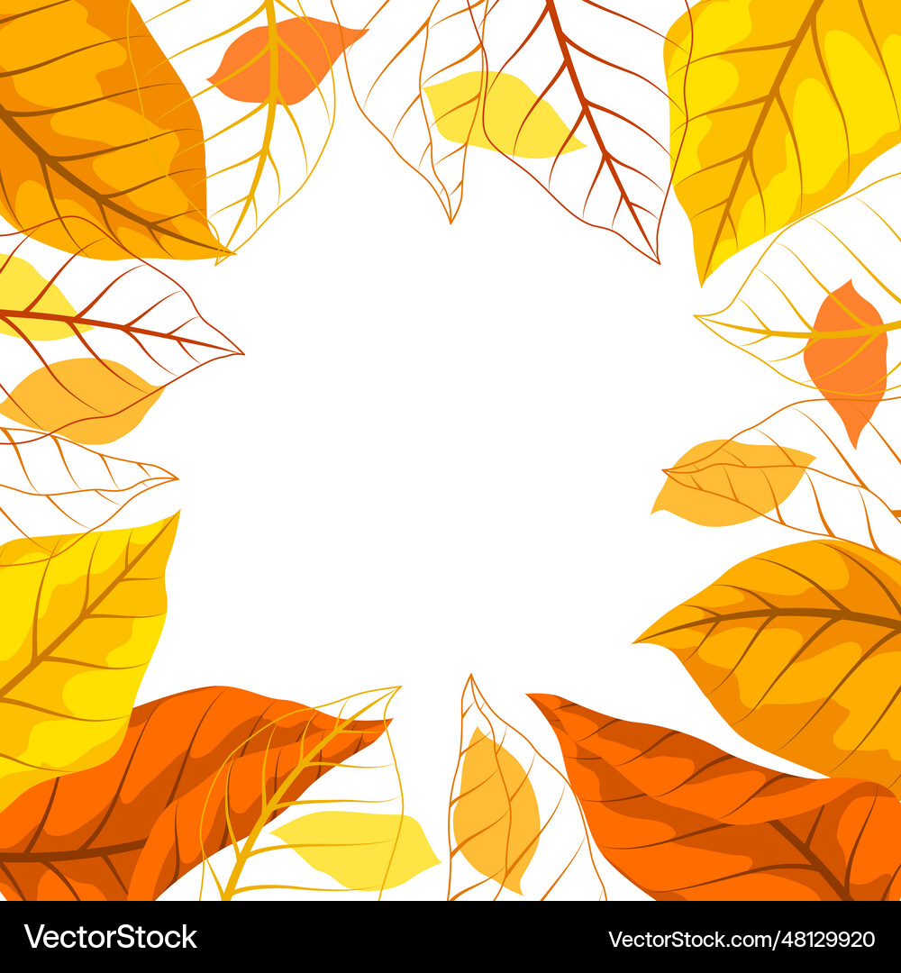 Frame with autumn leaves with Royalty Free Vector Image