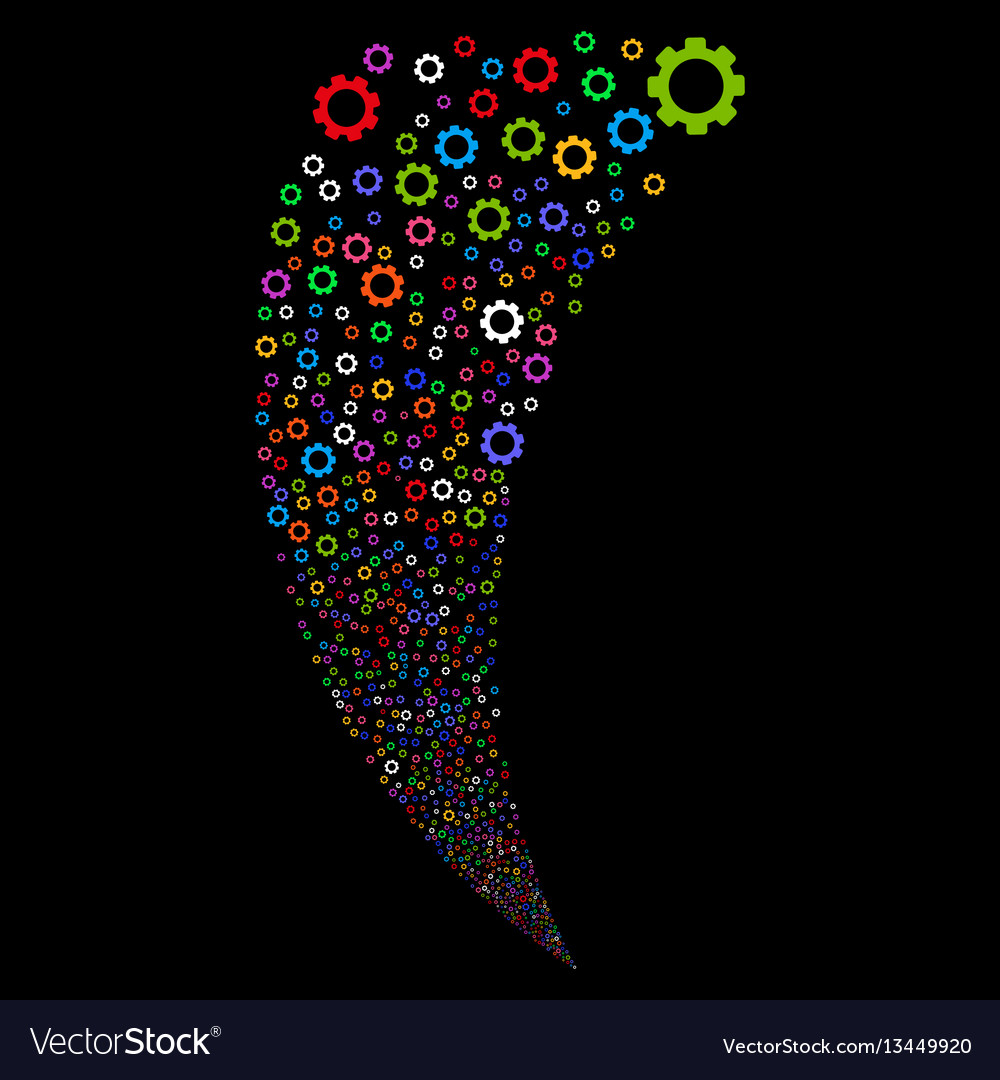 Gear random stream Vector Image Gear random stream