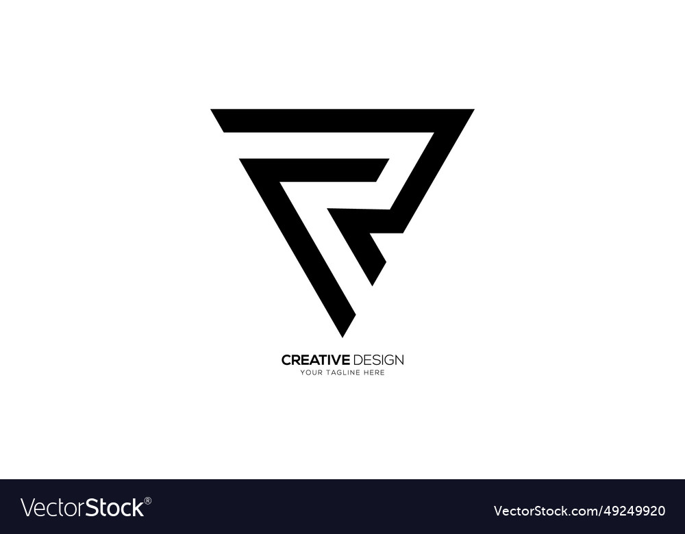 Letter cr triangle line art creative monogram