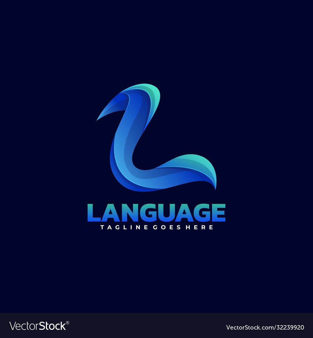 Logo language gradient colorful style Royalty Free Vector