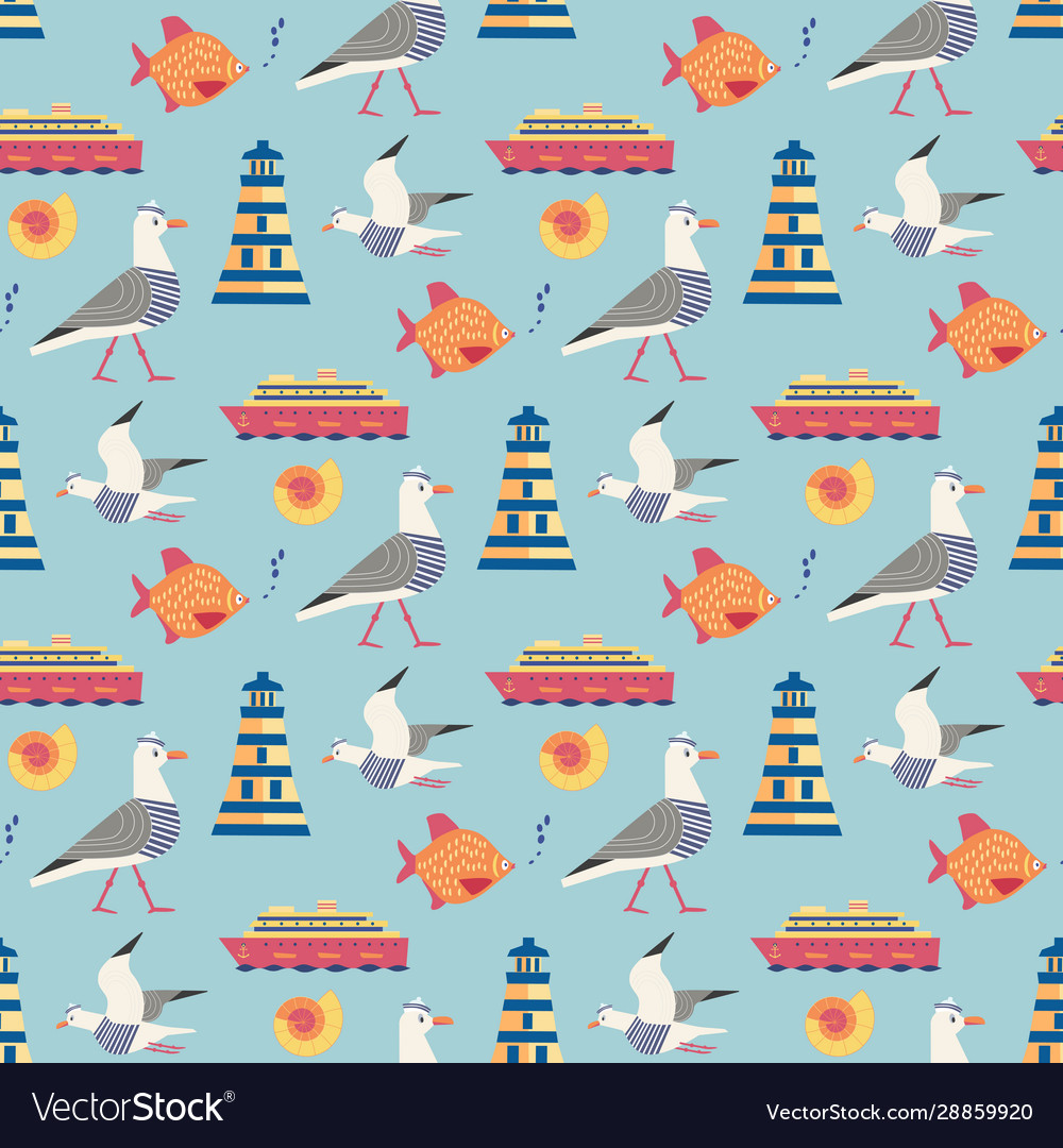 Maritime icons pattern