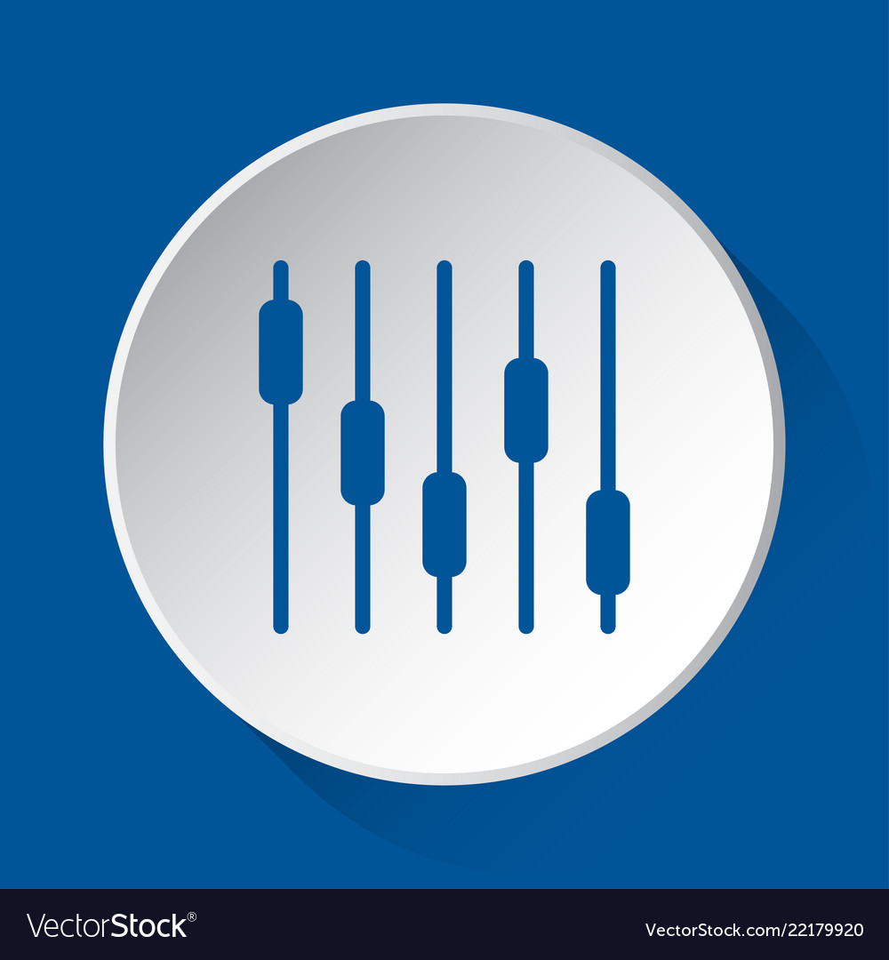Mixing console - simple blue icon on white button Vector Image Mixing console - simple blue icon on white button