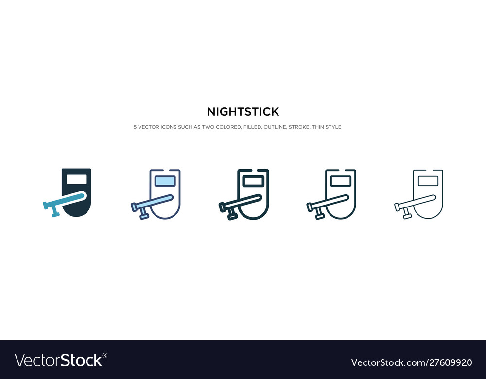 Nightstick icon in different style two colored