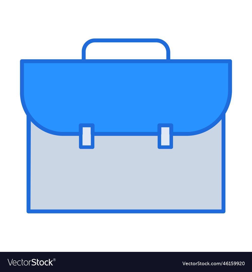 Office bag business people icon with blue outline