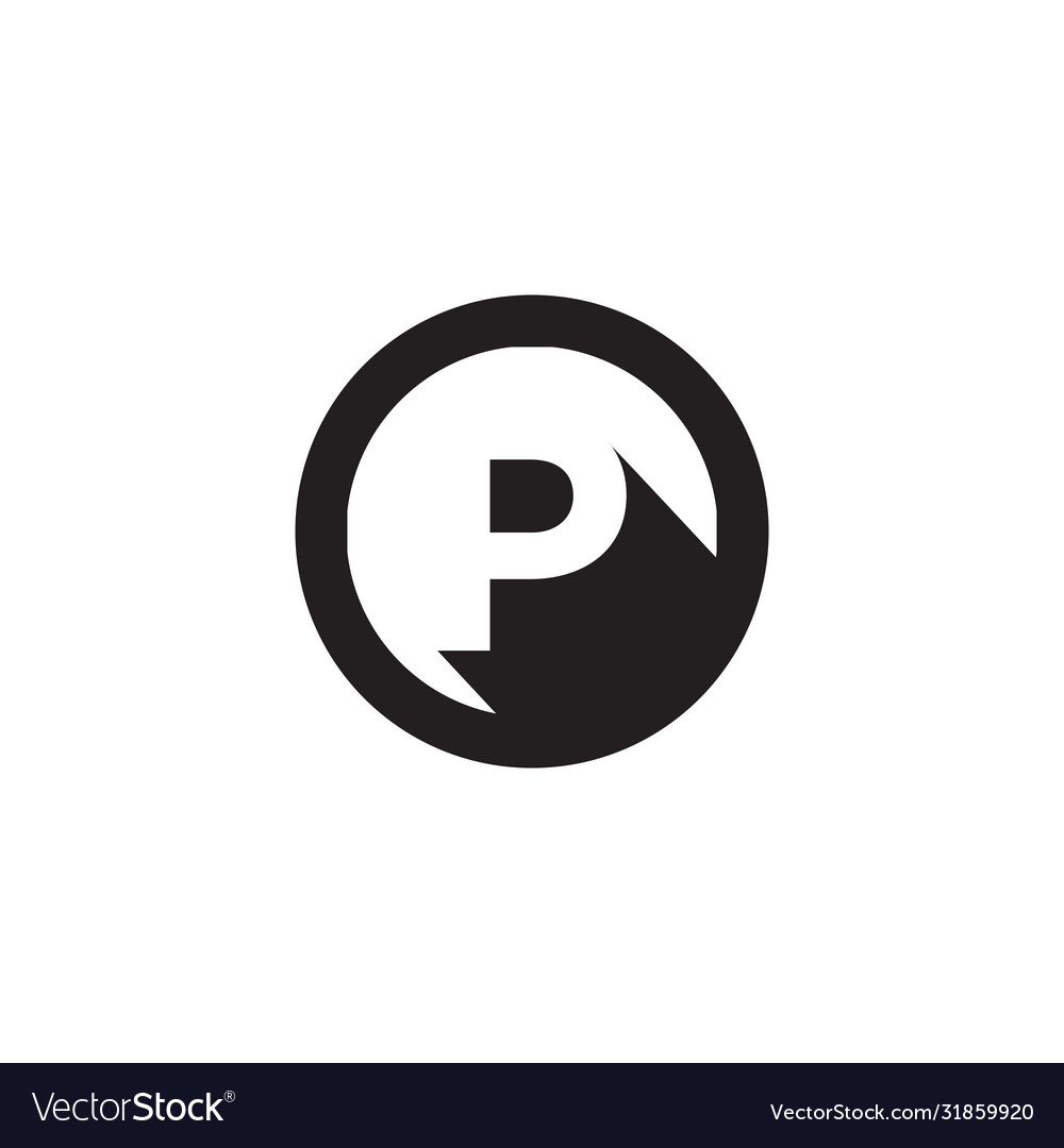 P shadow on circle lines design concept