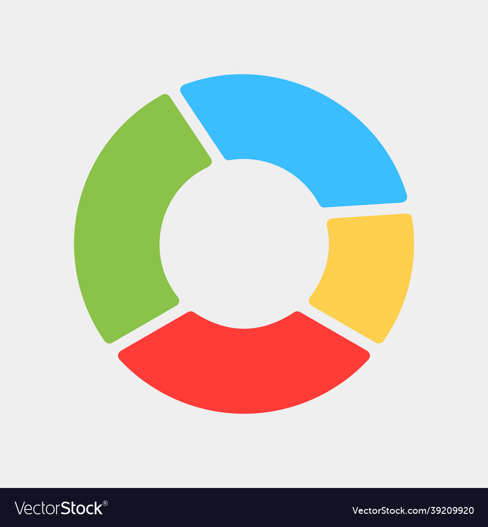 Pie chart icon in flat style for any projects Vector Image