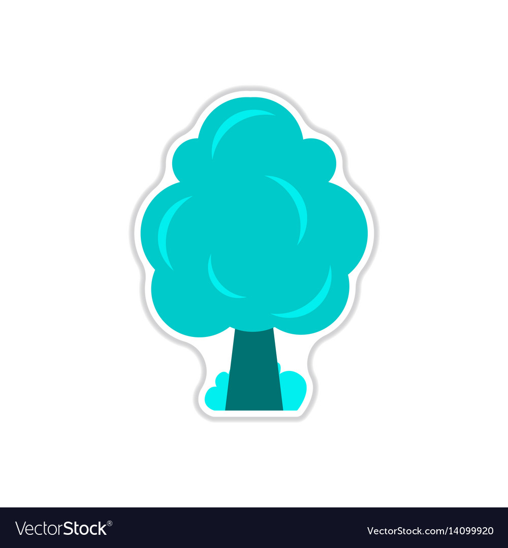 Set of labels with shadow tree icon