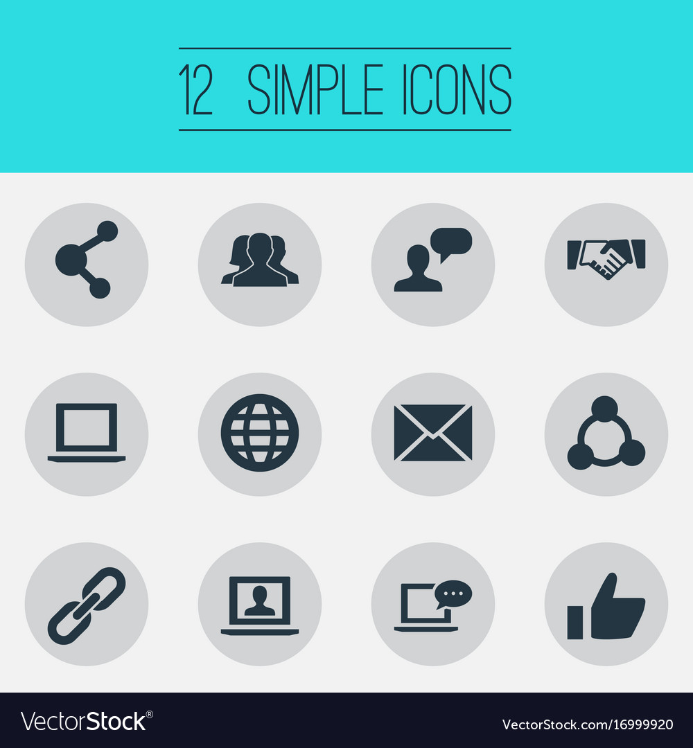 Set of simple internet icons