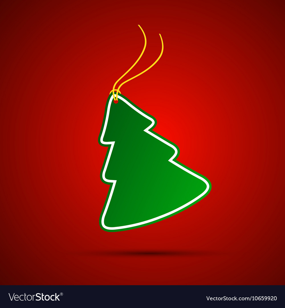 Simple green christmas tree with string