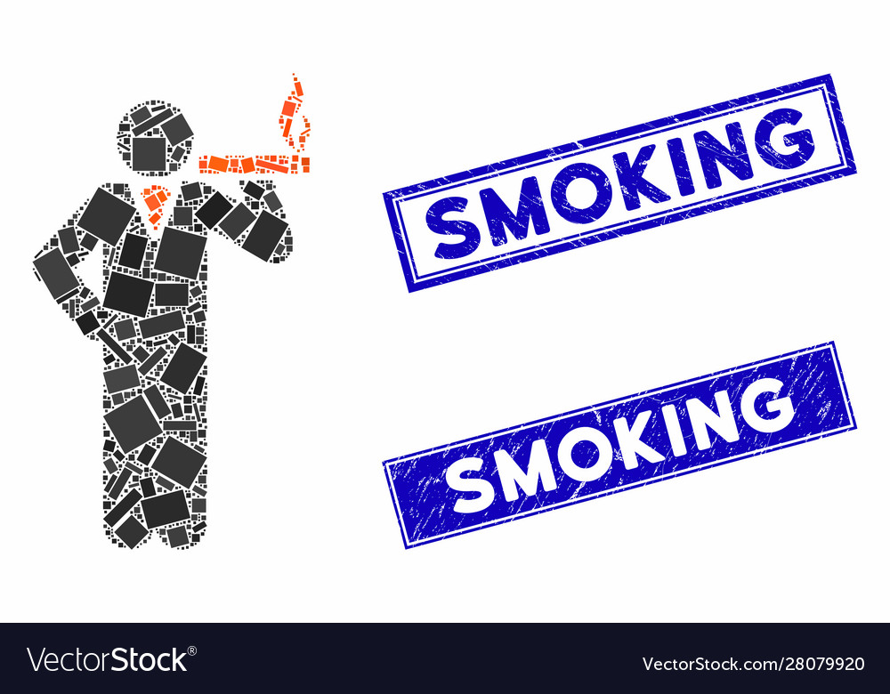 Smoking mosaic and distress rectangle