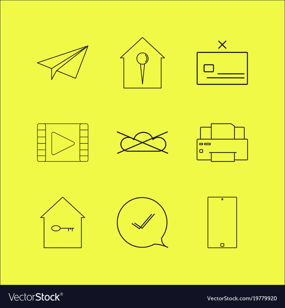 Web linear icon set simple outline icons