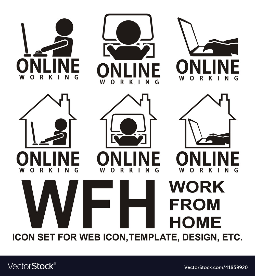 Work from home icon set bundle vector image Work from home icon set bundle