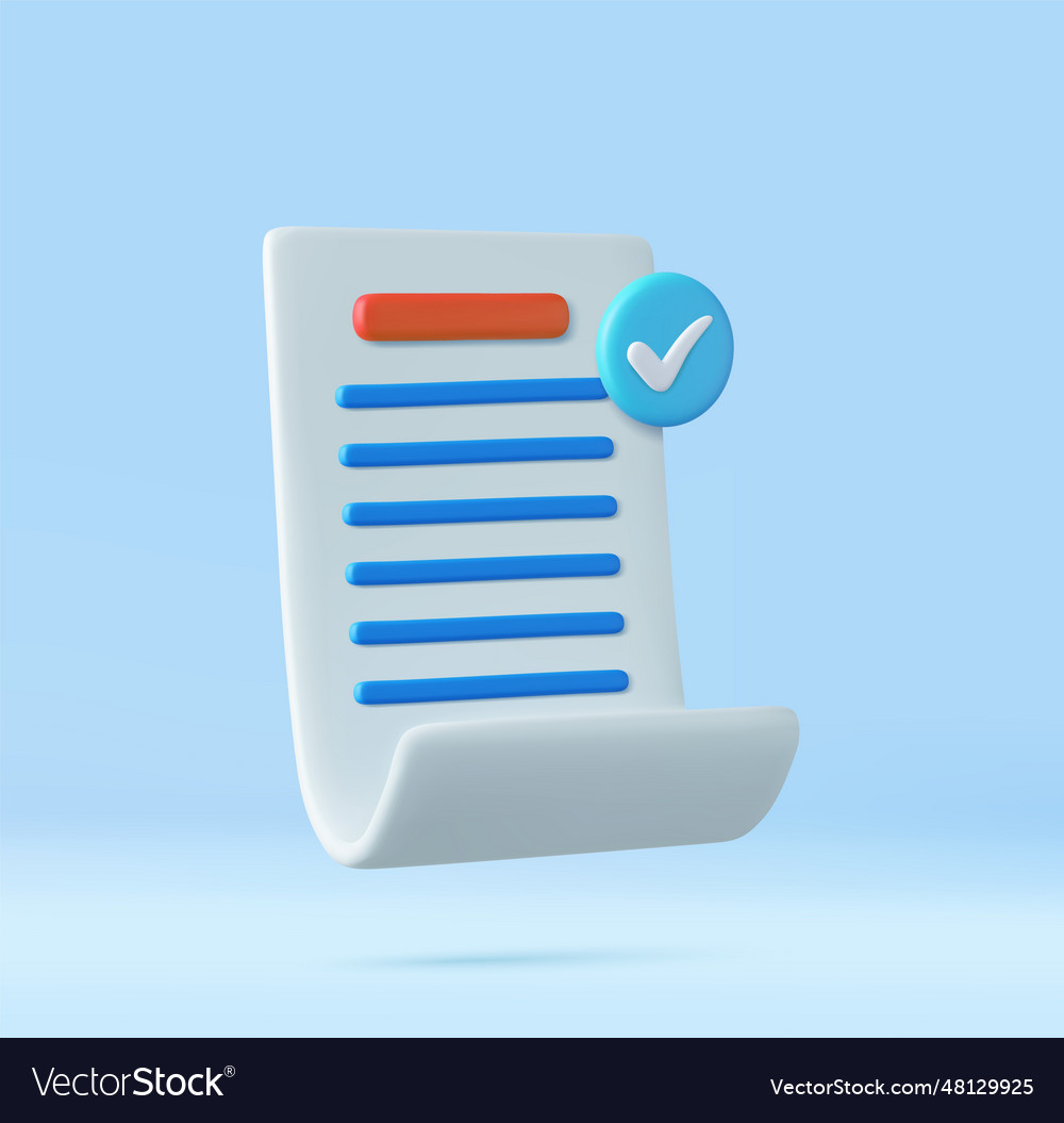 3d white paper task management todo check list vector image 3d white paper task management todo check list