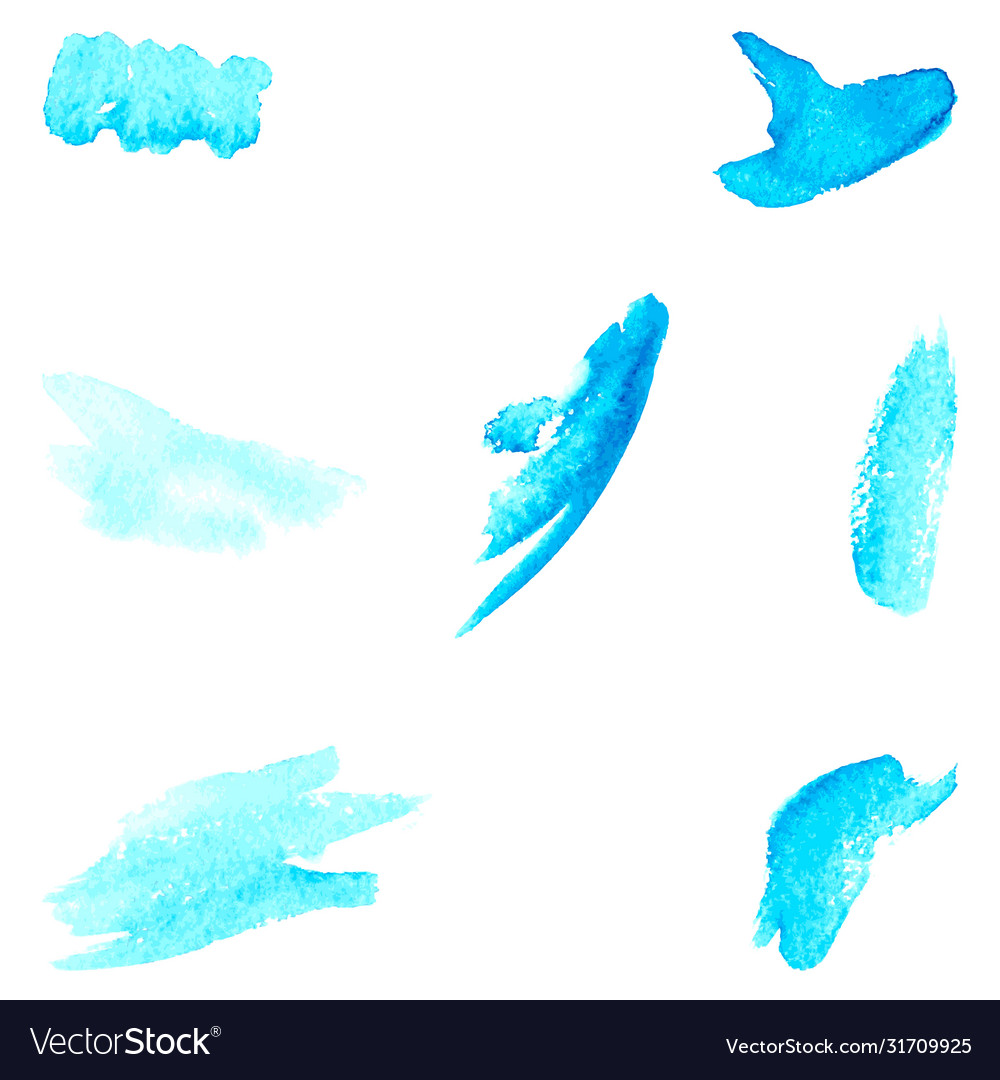 A set light blue watercolor brushes image