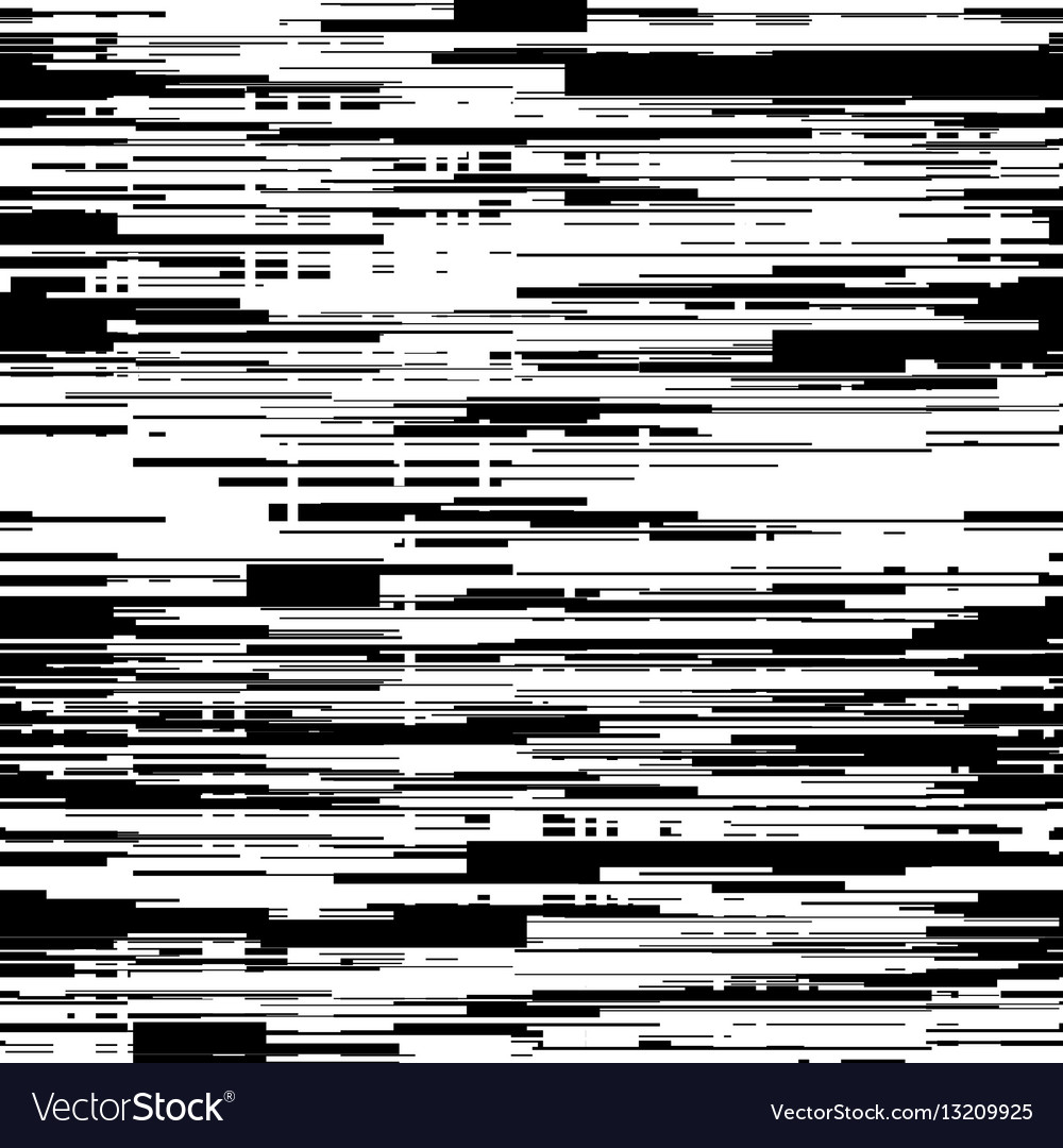 Abstract black and white background with glitch Vector Image