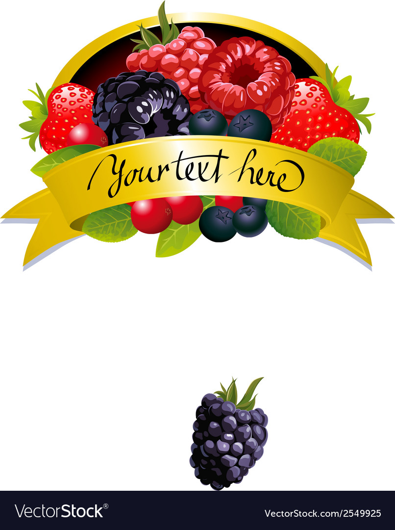 Berry Label with Fruits