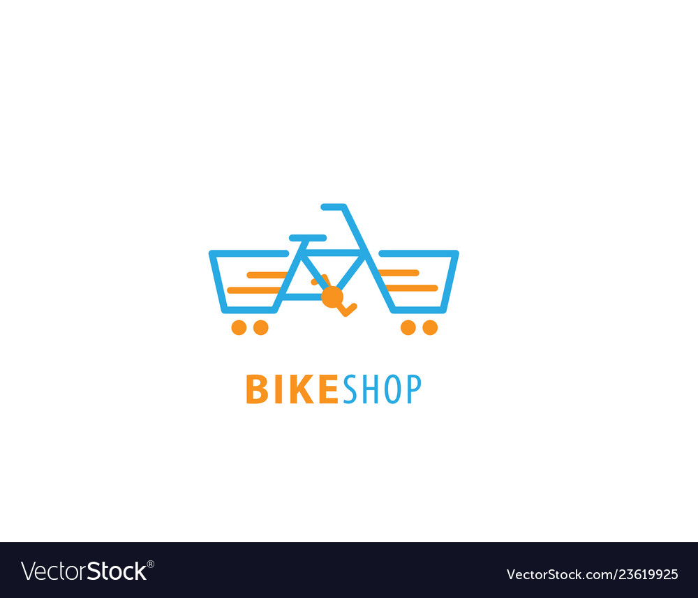 Bike shop logo design Royalty Free Vector Image