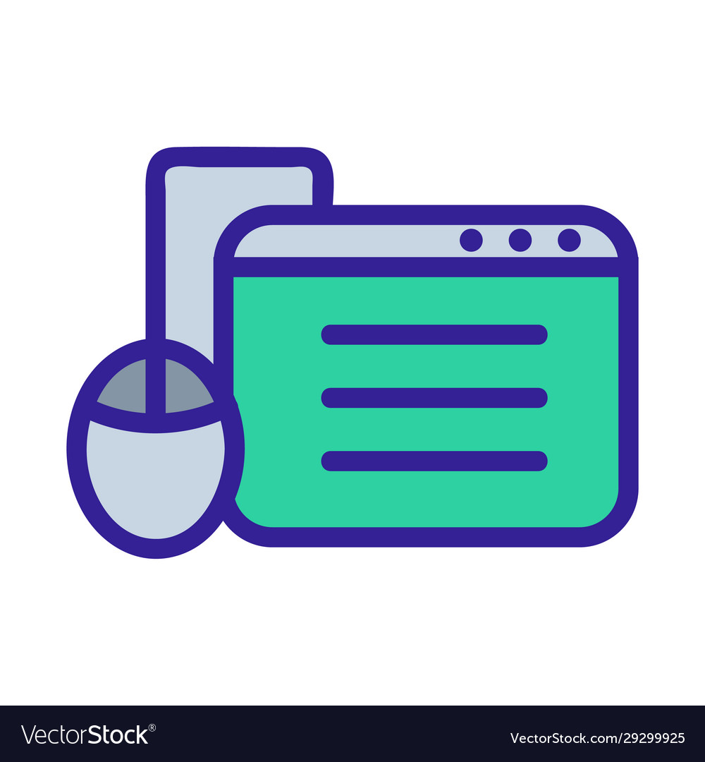 Browser mouse icon isolated contour symbol vector image Browser mouse icon isolated contour symbol