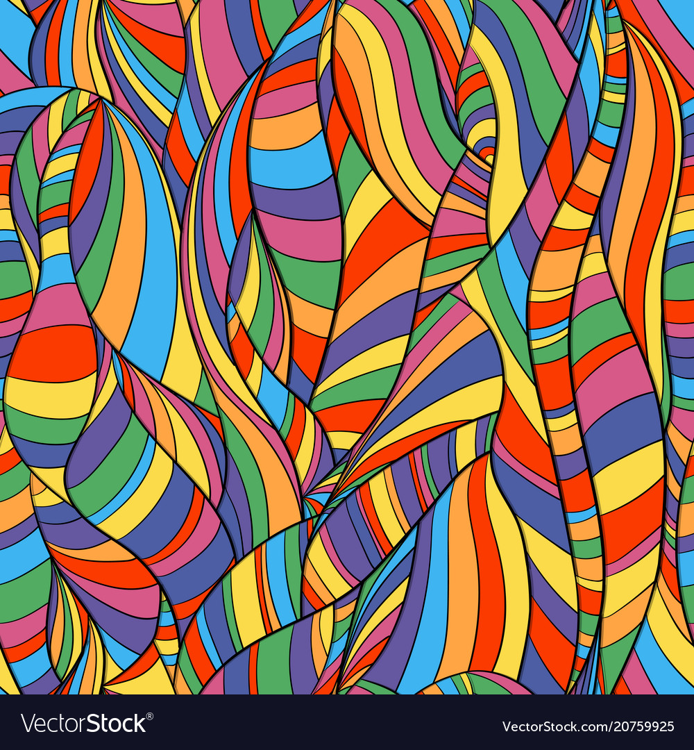 Colorful Abstract Lines and Waves Pattern