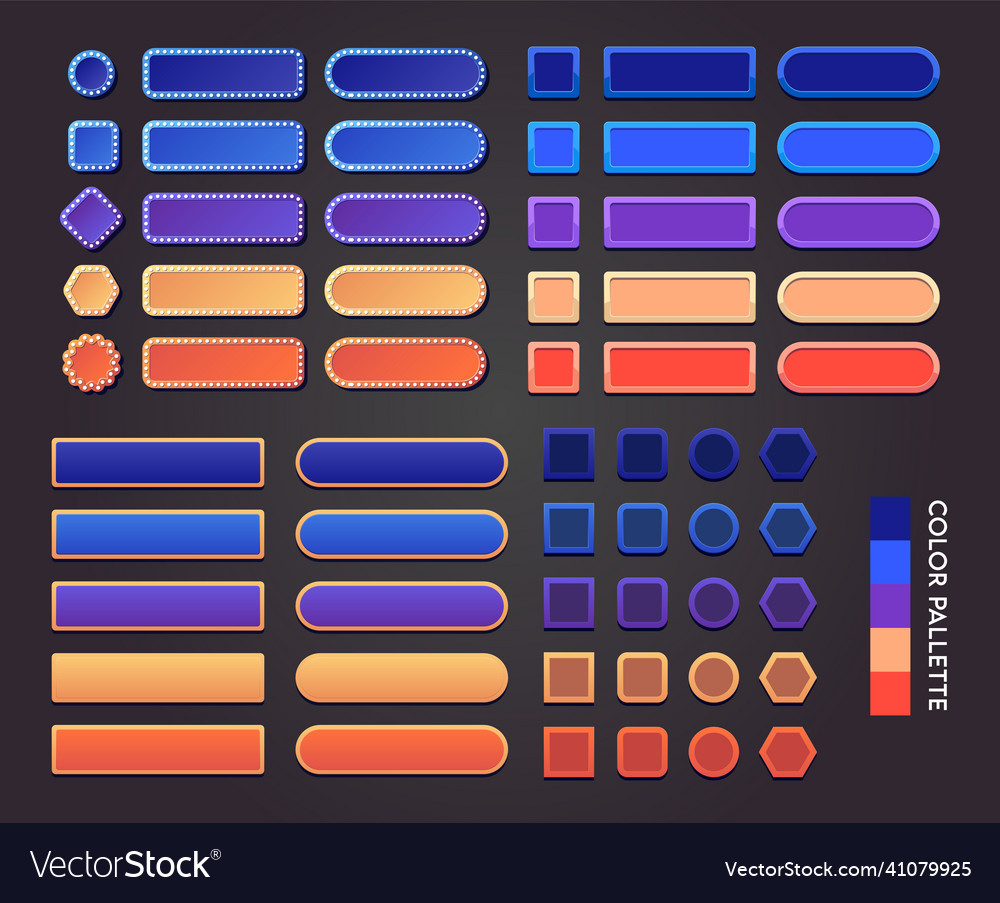 Colorful buttons collection for game and apps