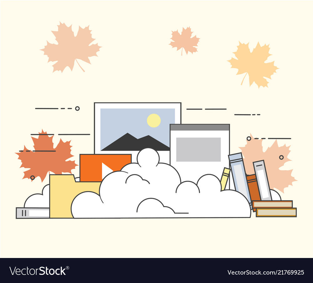 Computer device data cloud storage security flat vector image Computer device data cloud storage security flat