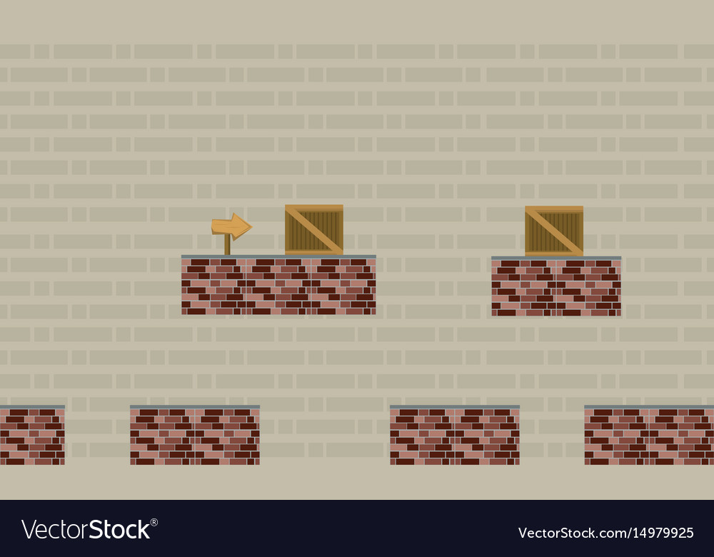 Game background style with wall and box
