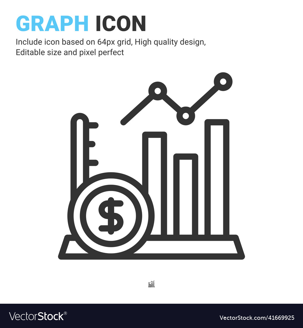 Graph icon with outline style isolated vector image Graph icon with outline style isolated