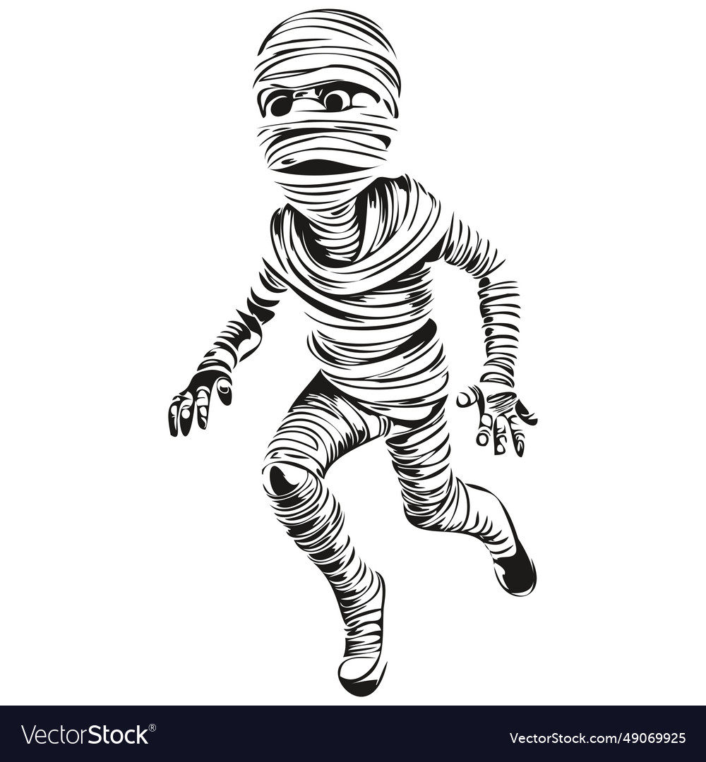 Haunted hand-drawn mummy curse for halloween Vector Image