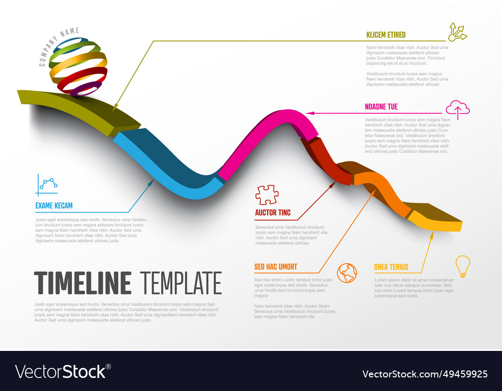 Infographic timeline report template with graph vector image Infographic timeline report template with graph