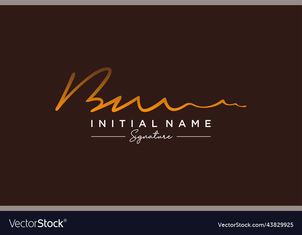 Initial bm signature logo template hand drawn