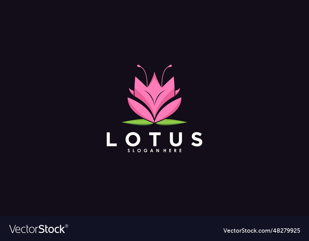 Lotus logo design with creative concept premium Vector Image