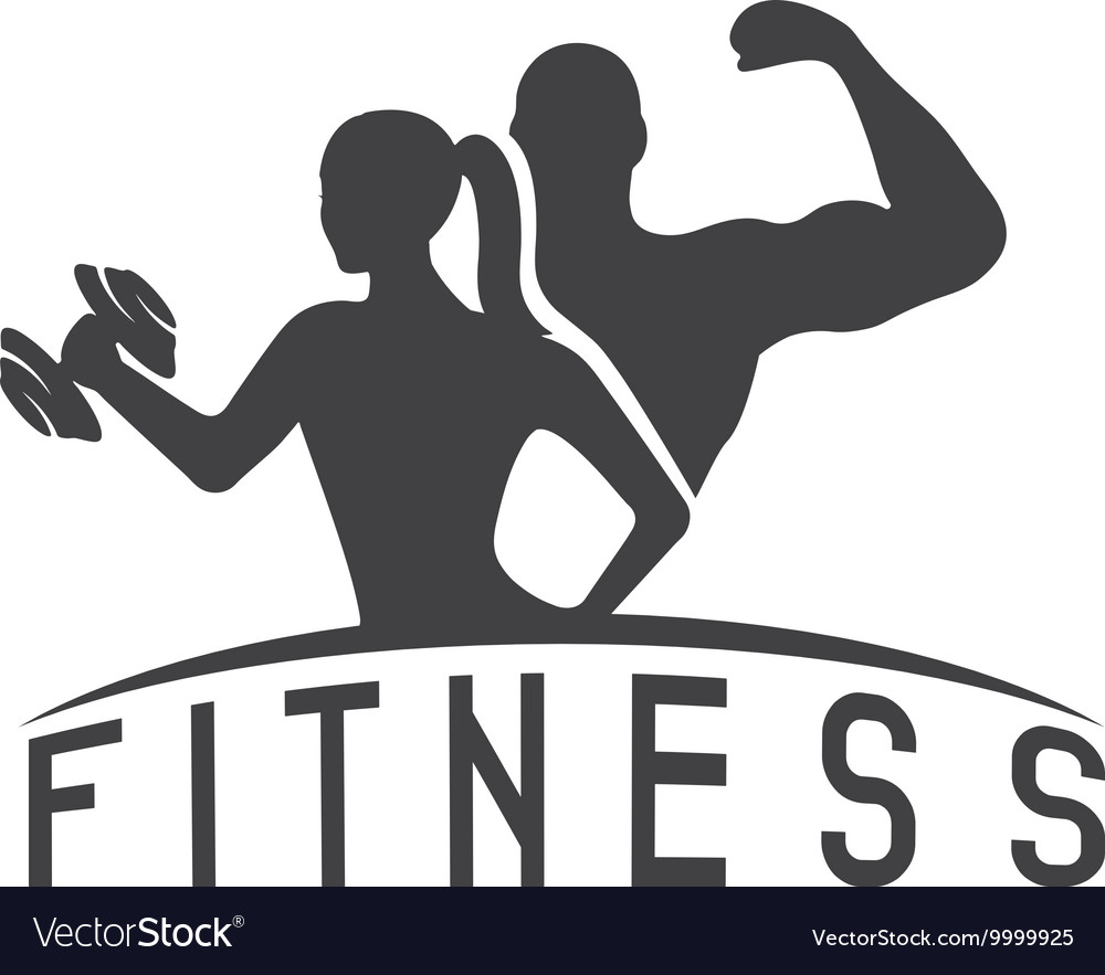 Man and woman fitness silhouette character Vector Image