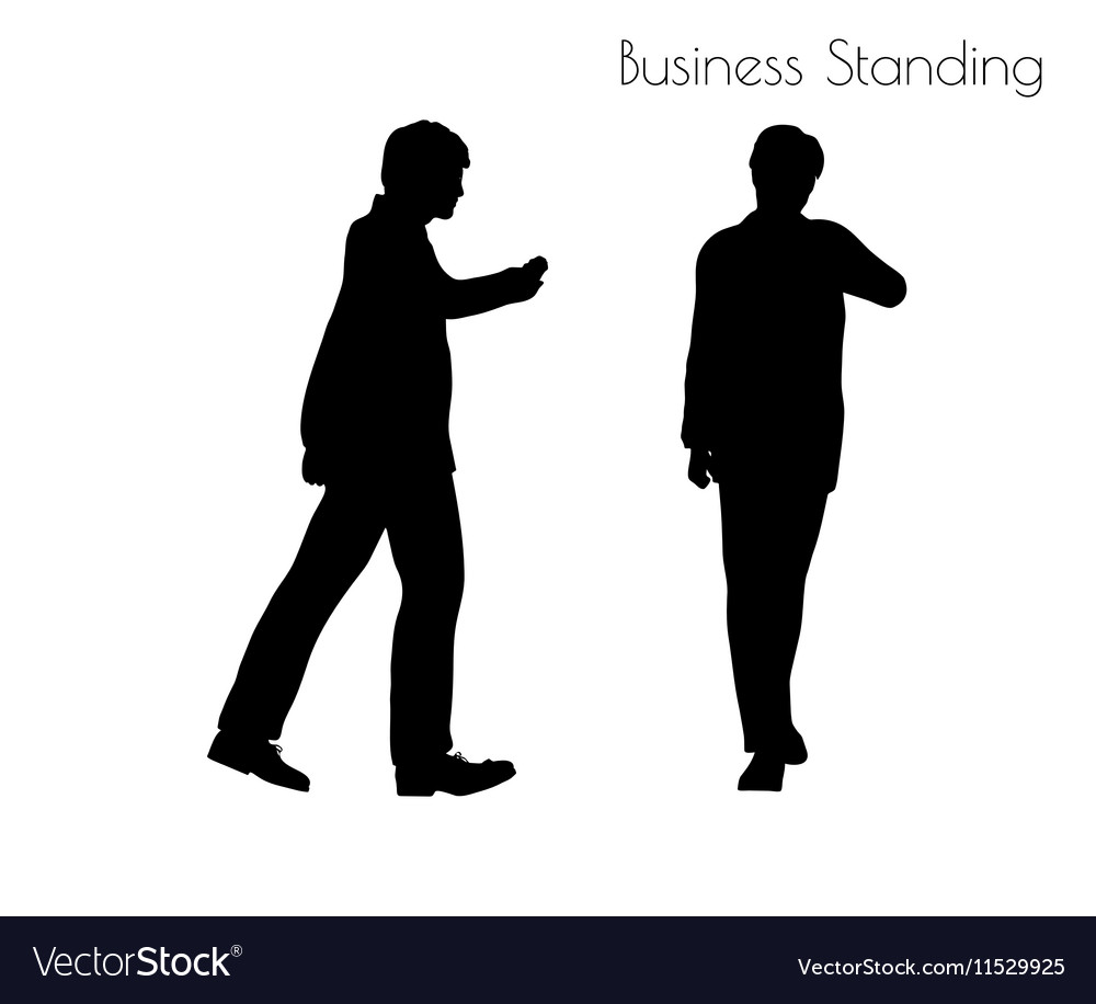 Man in business standing pose Royalty Free Vector Image