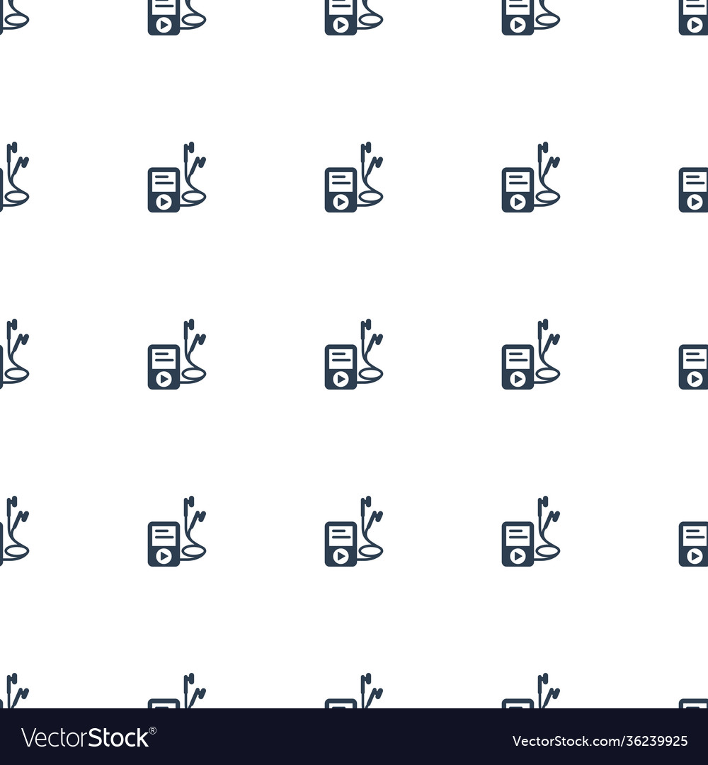 Mp player icon pattern seamless white background