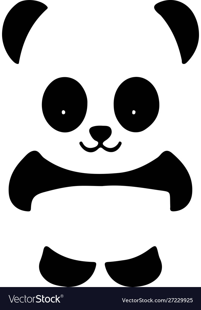 Panda icon on white background Royalty Free Vector Image