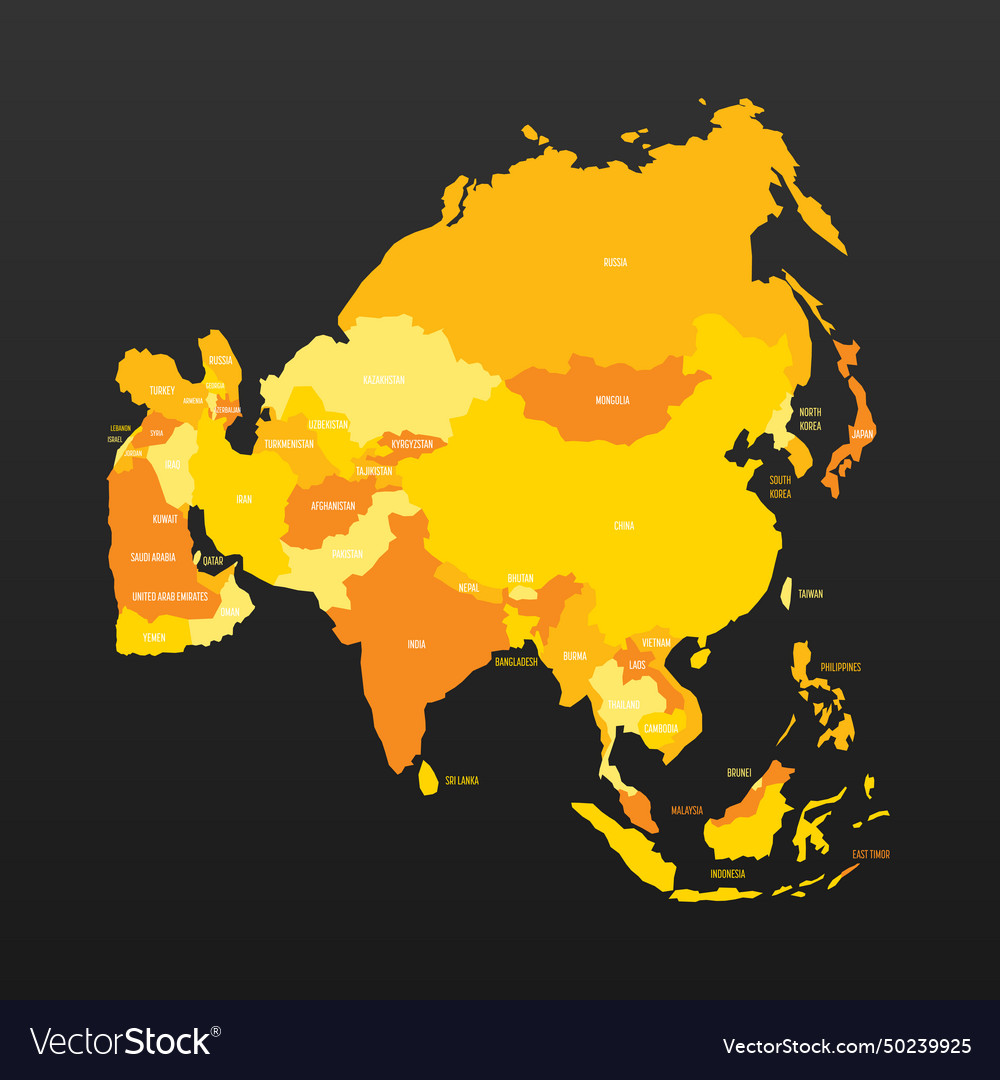 Political map of asia