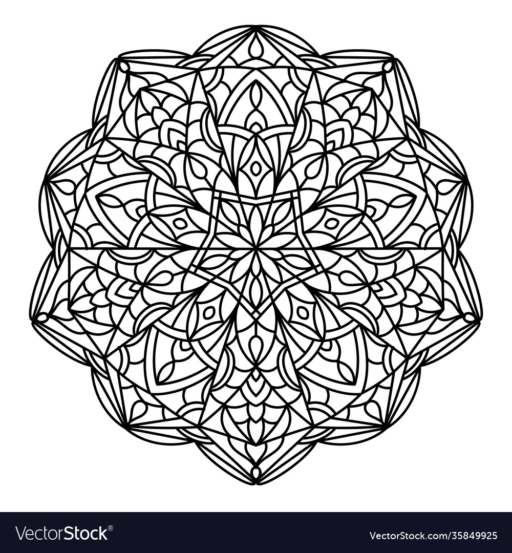 Round mandala with an openwork pattern can vector image Round mandala with an openwork pattern can