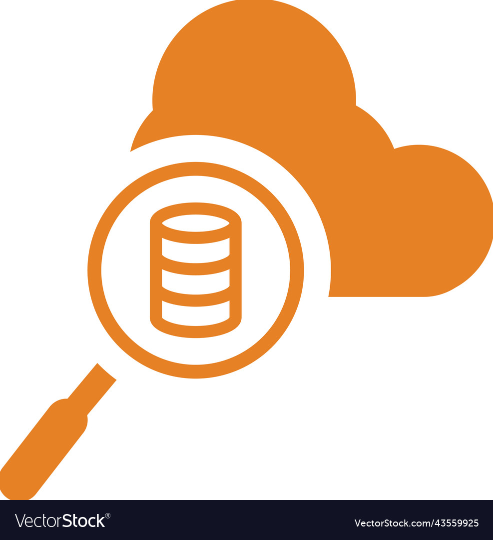 Server search database iconorange symbol