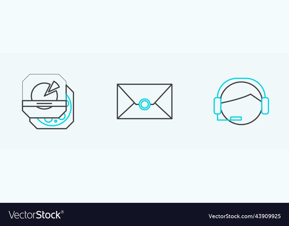 Set line support operator in touch pizza Vector Image Set line support operator in touch pizza