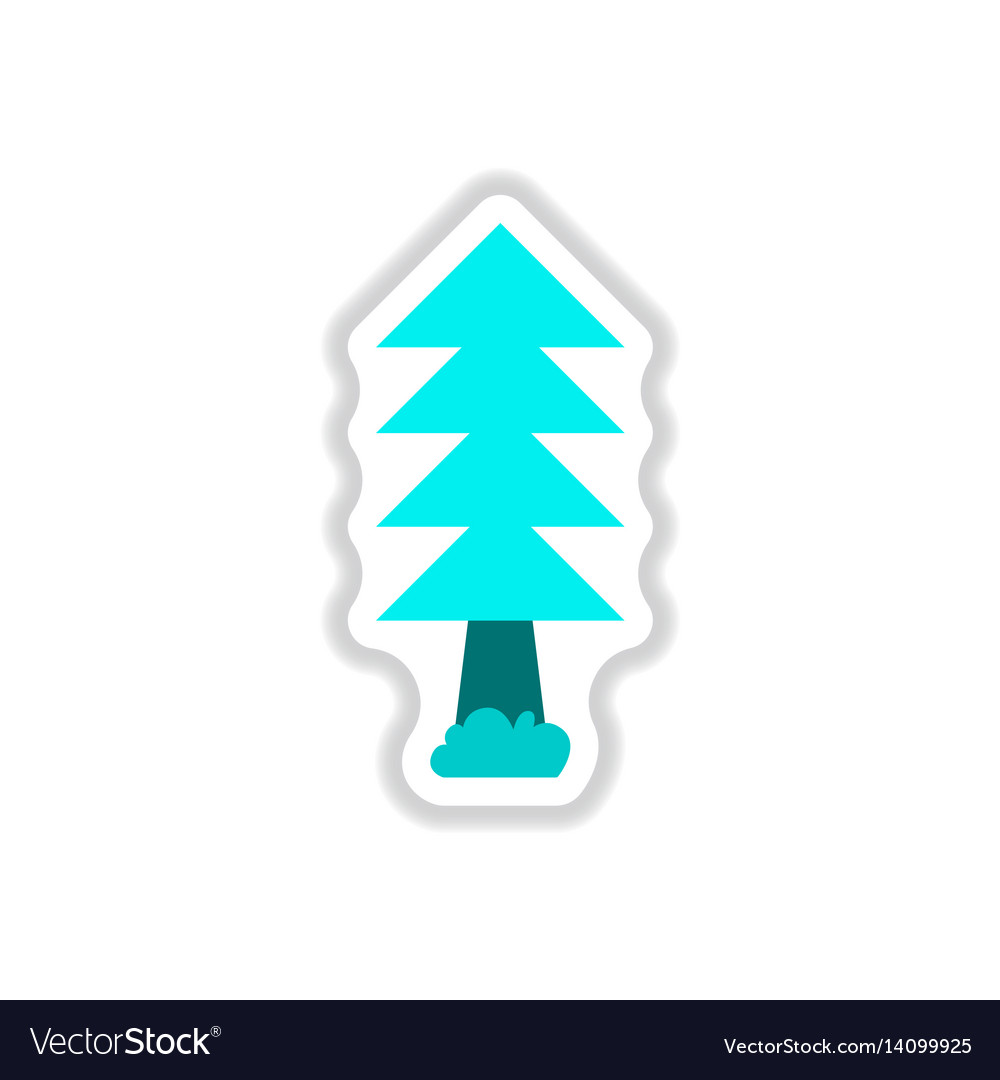 Set of labels with shadow tree icon